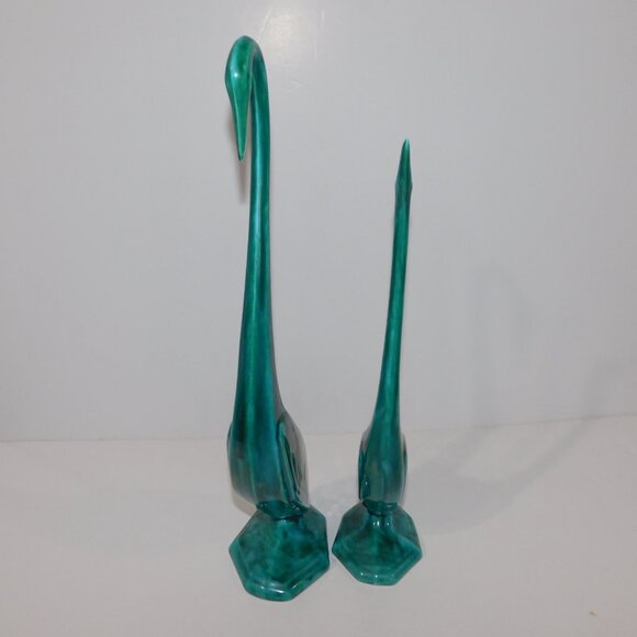 Set of 2 VTG 70s Maple Leaf Pottery 17.5" & 15" long neck Swan Crane Figurines - Picture 3 of 8